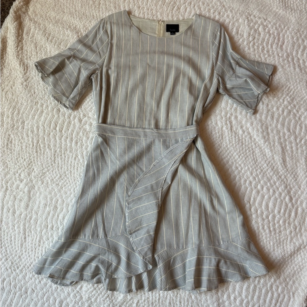 Elegant Striped Blue Dress